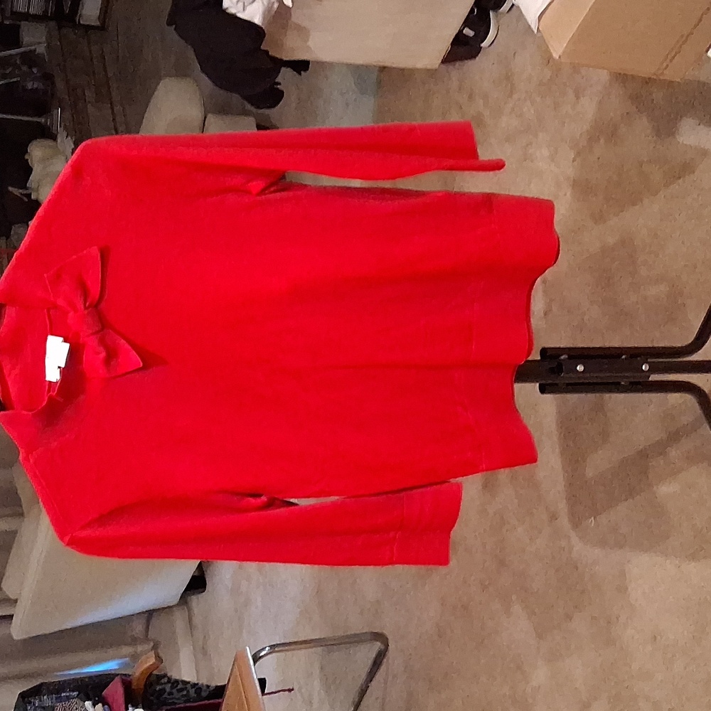 Kate Spade Red Pink Sweater With Bow. Size Medium - Picture 2 of 7